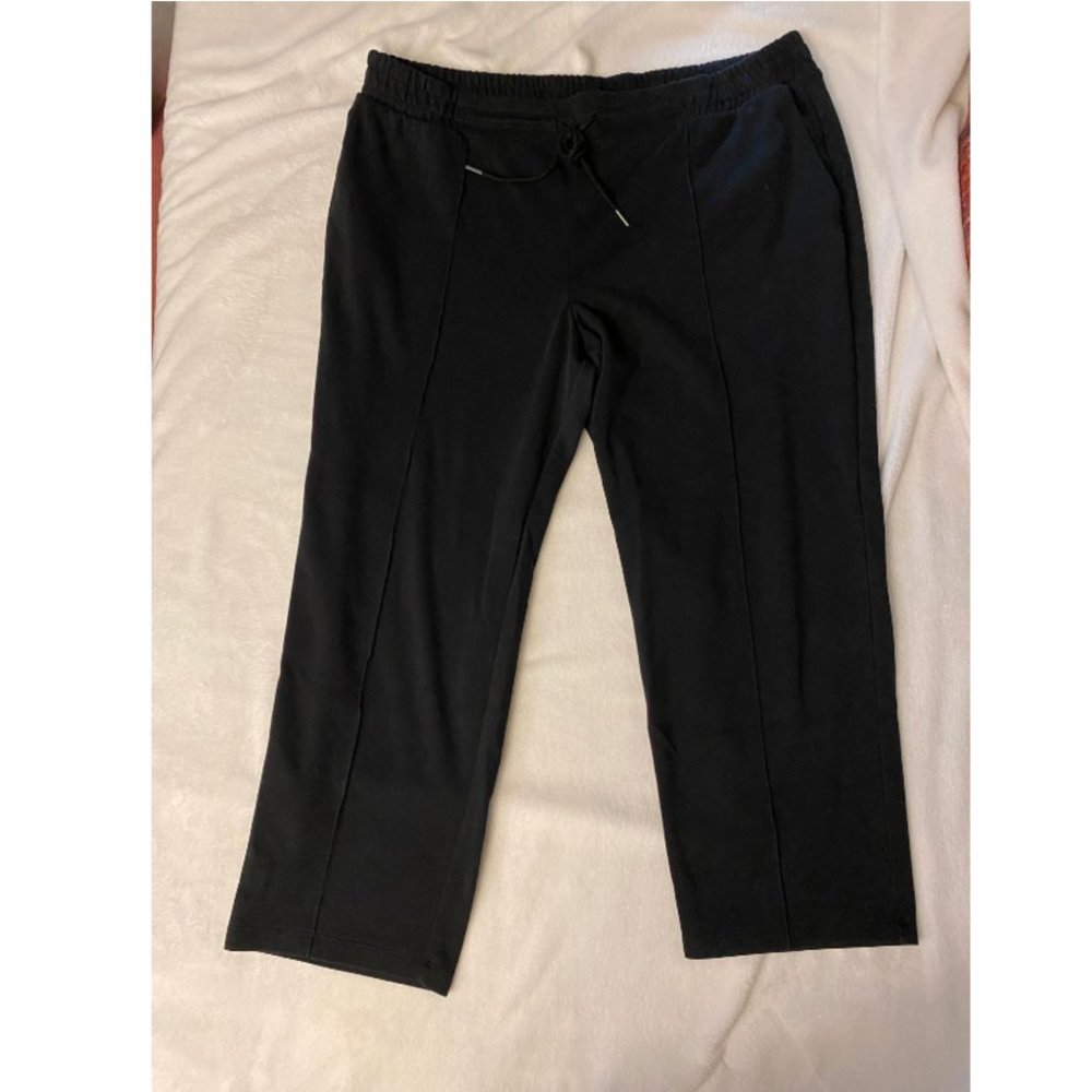 Women's High-Rise Knit Drawstring Ankle Pull-On Pants - A New Day™ Black XXL